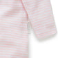Purebaby Organic Cotton Zip Growsuit - Pale Pink Melange Stripe