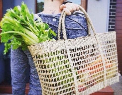 Buy Rectangle Seagrass Net Bag Large Online - Main Image