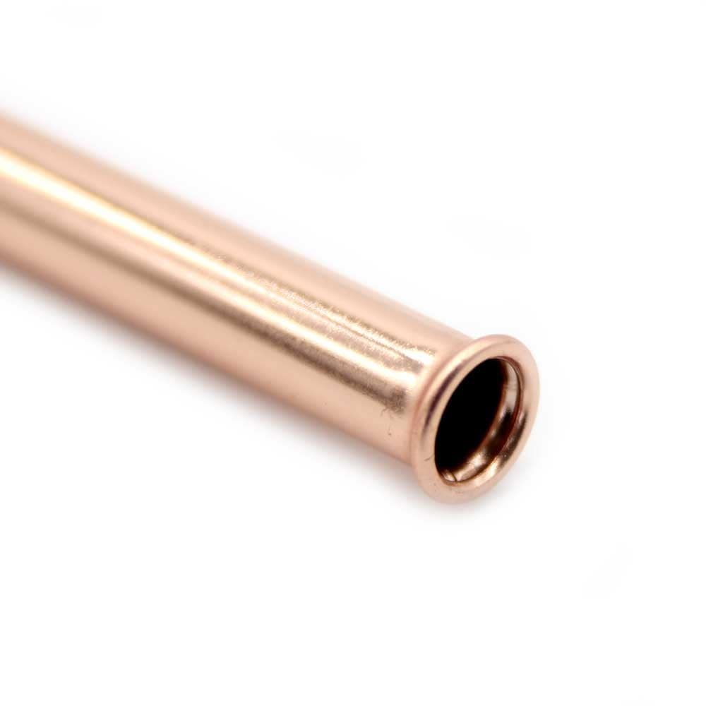 Rose Gold Stainless Steel Safety Straw 8mm - Bent (BULK 50 Pack)