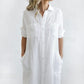Seaside Tones Maxi Shirt Dress - White