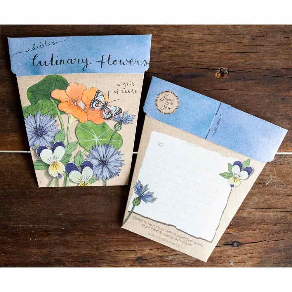 Sow 'n Sow Gift of Seeds Greeting Card - Culinary Flowers