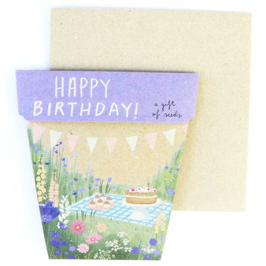 Sow 'n Sow Gift of Seeds Greeting Card - Happy Birthday Picnic