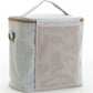 SoYoung Large Raw Linen Lunch Poche Insulated Cooler Bag - Pinstripe Heather Grey