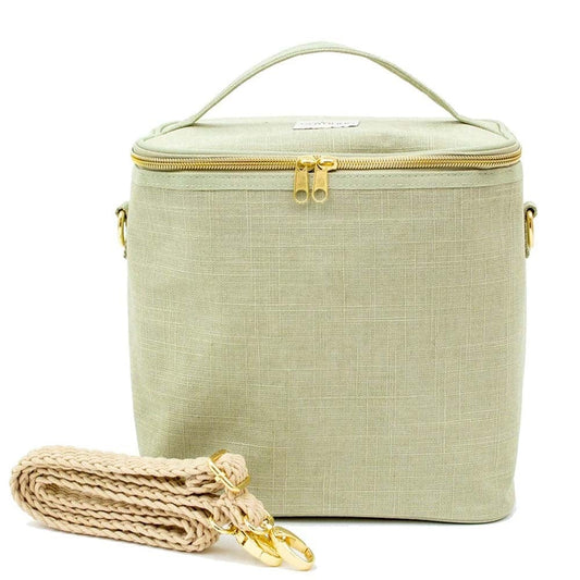 SoYoung Petite Poche cooler bag SML uncoated Linen Sage Green