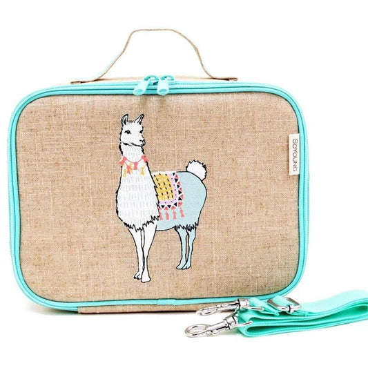 SoYoung Raw Linen Insulated Lunch Box - Groovy Llama