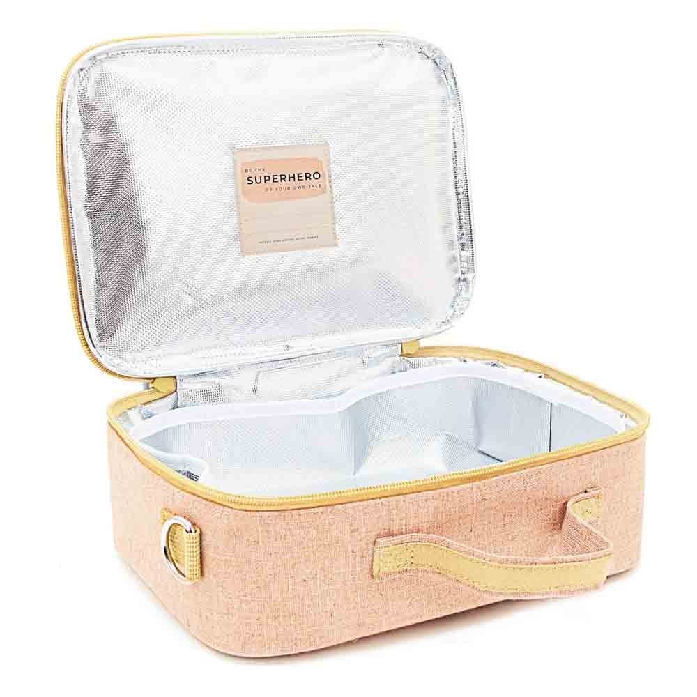 SoYoung Raw Linen Insulated Lunch Box - Jungle Cats