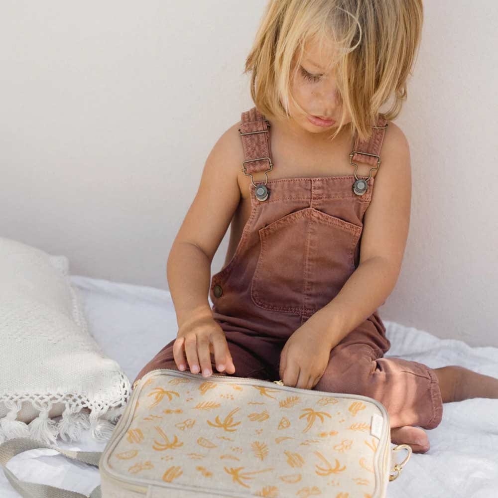 SoYoung Raw Linen Insulated Lunch Box - Sunkissed