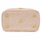 SoYoung Raw Linen Makeup Bag Beauty Poche - Rose Gold Colour Block