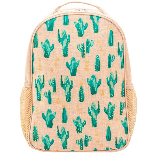 SoYoung Raw Linen Toddler Backpack - Cacti Desert