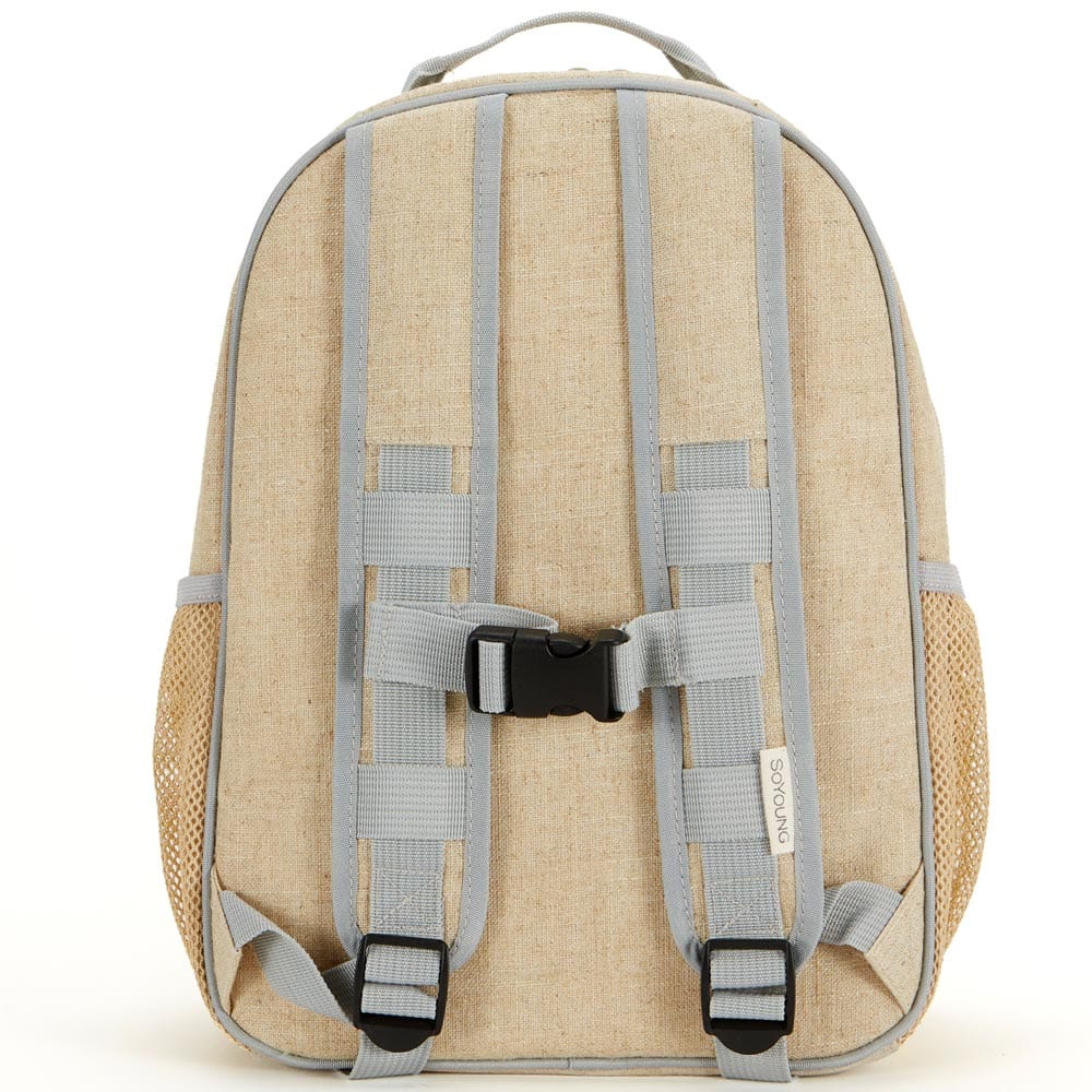 SoYoung Raw Linen Toddler Backpack - Robot Playdate