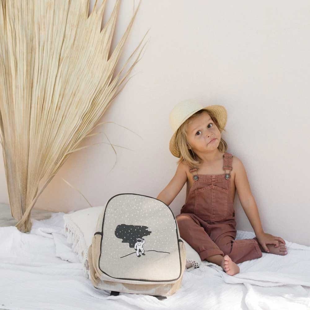 SoYoung Raw Linen Toddler Backpack - Spaceman