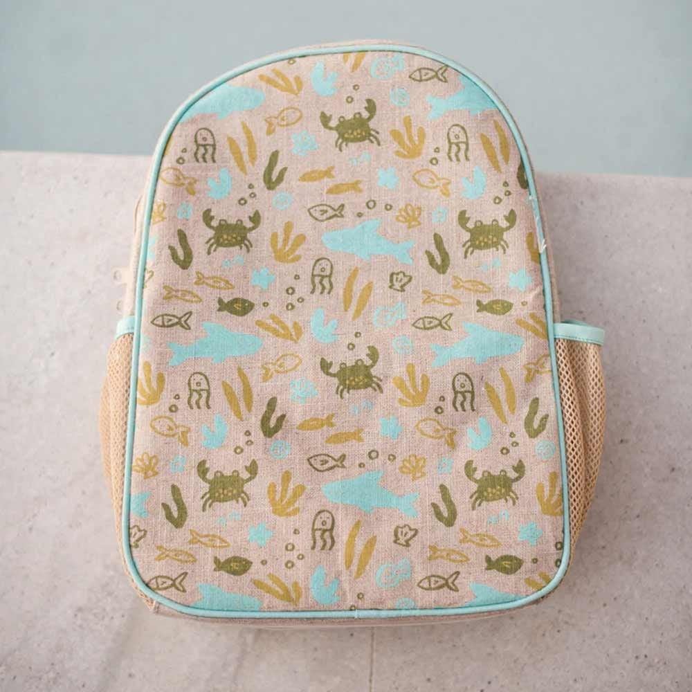 SoYoung Raw Linen Toddler Backpack - Under The Sea