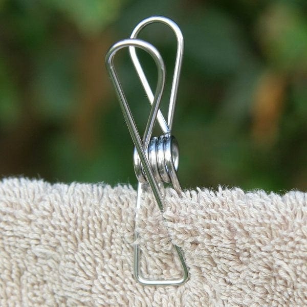 Plastic-free stainless steel clothes pegs