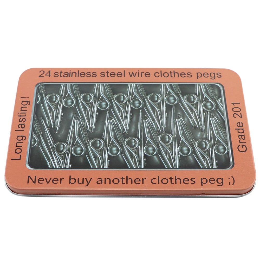 Stainless Steel Wire Pegs in Tin Standard Grade 201 - Pack of 24