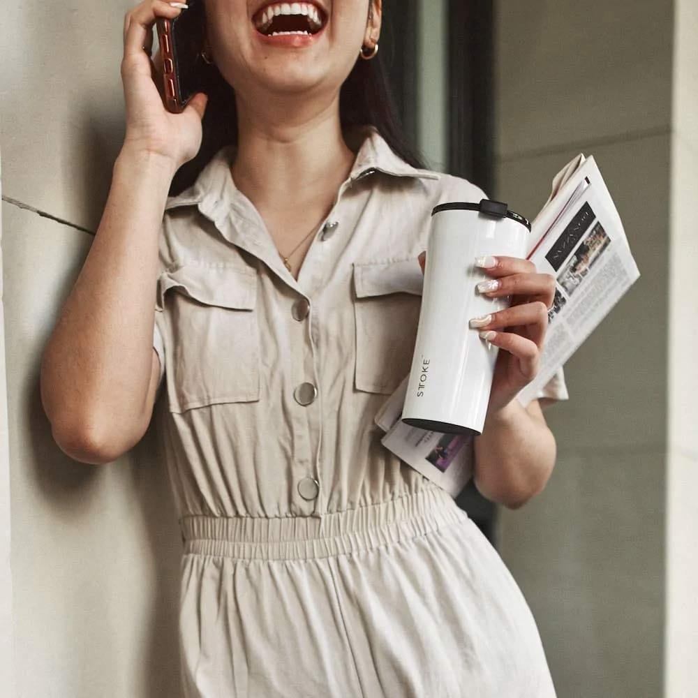 Sttoke Cup 12oz Leakproof Angel White