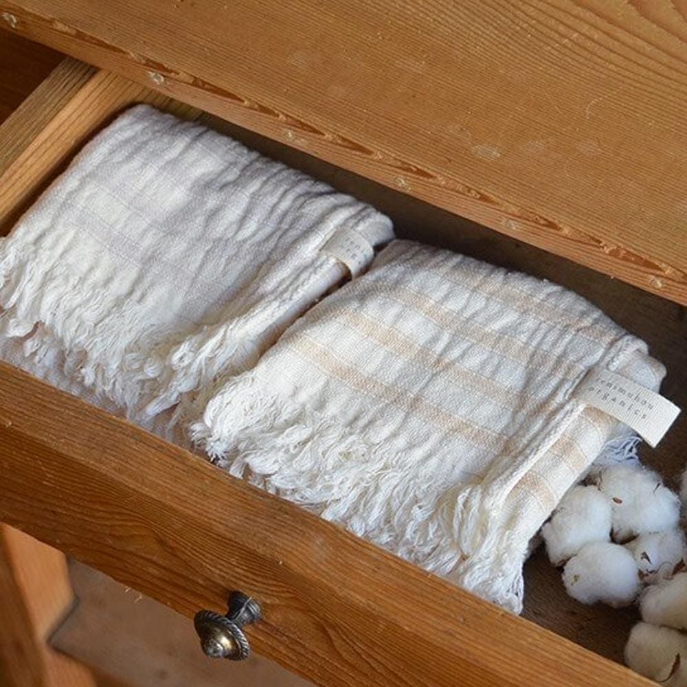 Buy Ten I Muhou Slub Gauze Hand Towel Beige Online