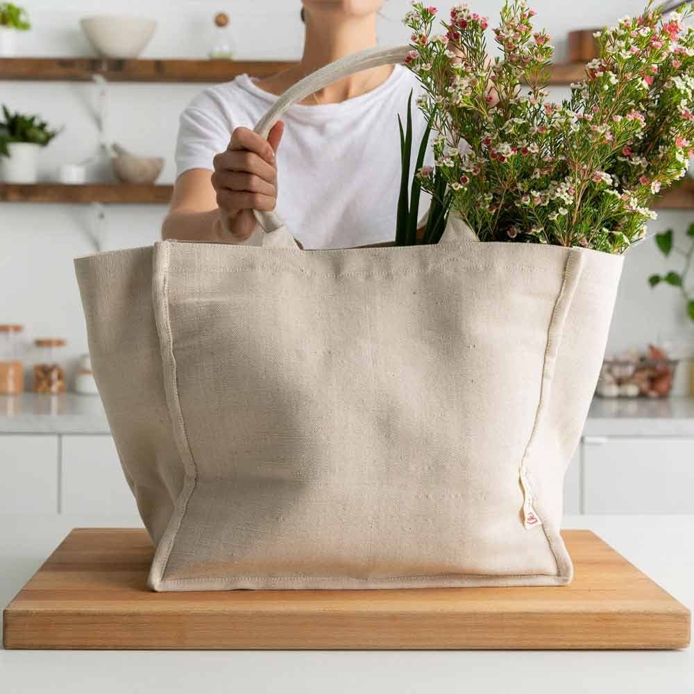 The Keeper Organic Cotton & Jute Tote Bag